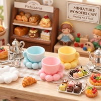 Breloques en résine en forme de mini nuages de 26 mm et tasses à thé pour figurines miniatures DIY, accessoires faits main pour colle crème