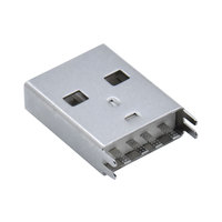 Connecteur USB 2.0 Type-A Mâle 4 Broches Port de Charge 180 °   Connecteur USB-A mâle vertical 15,0 mm à montage sur circuit imprimé (DIP)