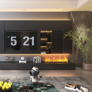 Chimenea Eléctrica Decorativa con Vapor de Agua y Luz LED, Chimenea 3D con Vapor de Agua, Montada en la Pared, con Control Remoto por Aplicación para Sala de Estar - Product Image 3
