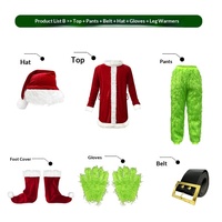 Costume drôle du Grinch, tenue en peluche de monstre vert, pour fête de Noël, festival, cosplay de Père Noël, déguisement de performance