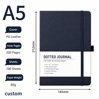 Carnet de notes professionnel OEM en cuir PU avec reliure cousue, sangle en PP, bleu foncé, couverture rigide, journal quotidien de haute qualité, directement de l'usine