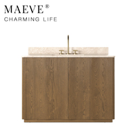 Meuble-lavabo moderne à vasque simple en bois massif pour appartement de luxe et projets de meubles de commode