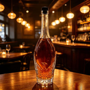 Bouteille de liqueur <span class=keywords><strong>en</strong></span> verre de luxe personnalisée <span class=keywords><strong>en</strong></span> usine, 700 ml, pour whisky, vodka, <span class=keywords><strong>rhum</strong></span>, tequila, vente <span class=keywords><strong>en</strong></span> <span class=keywords><strong>gros</strong></span> - Product Image 5