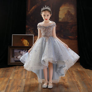 Abito da <span class=keywords><strong>Principessa</strong></span> per Bambine, Elegante Vestito da Sera con Tulle e Perline, <span class=keywords><strong>Costume</strong></span> per Esibizioni di Pianoforte - Product Image 2