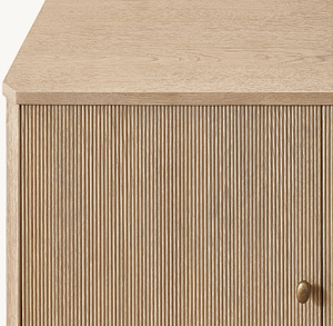 Neoclassical Reeded Oak Wood <b>Sideboard</b> Cabinet with Aluminum Hardware for Luxury Hotel and Residential Projects - Product Image 4