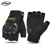 Gants de moto mi-doigts respirants en polyester pour hommes – Équipement anti-chute pour le cyclisme et la moto en été