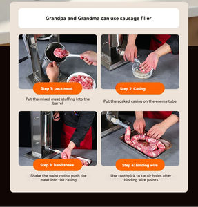Nouvel appareil manuel de remplissage de saucisses en acier inoxydable 304, capacité de 150 kg/h, petit équipement de transformation alimentaire, efficace pour la viande - Product Image 5