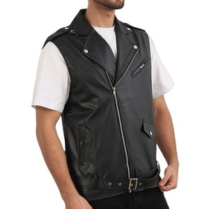 Chaleco de Cuero para Hombre, Estilo Único, Ajuste Cómodo, Moderno y a la Moda, con Opción de Marca Privada, Chaleco de Cuero para Hombre en Venta - Product Image 2