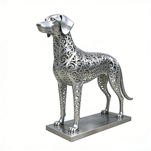 Sculpture de chien personnalisée en acier inoxydable 304 découpée au laser, décoration extérieure pour place publique, personnalisable B2B, résistante aux intempéries, art miroir tendance - Product Image 3