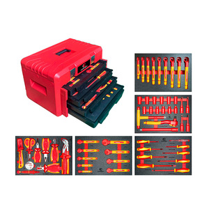 Everforce Tool Set 4 Drawer Red Plastic Toolbox With Insulated Tools For Electrical Repair - Product Image 5