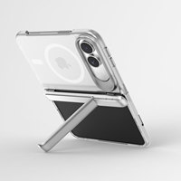 Étui de téléphone ODM de luxe magnétique transparent antichoc et étanche avec support de caméra métallique intégré anti-chute pour 18 Fold