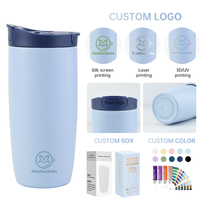 Gobelets isothermes réutilisables en acier inoxydable 12oz 20oz avec logo personnalisé, double paroi isolée, 2-en-1, pour boire et souffler, pour le camping et les voyages, tasse à café