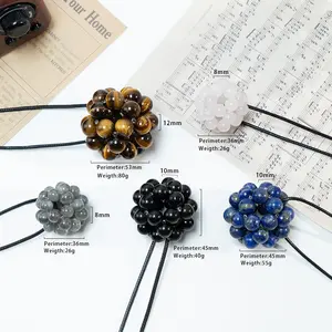 Cuentas de cuerda de cristal hechas a mano DIY, bola de cristal de tamaño pequeño, agujero de perforación, artesanía de cristal para Decoración