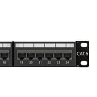 Panel Patch TOM-PN-28-C5e/C6/C6A 1U STP RJ45 Kosong 24-Port dengan Back Bar untuk Bersertifikasi Hitam