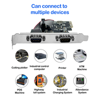 Tarjeta de Expansión Serial PCI-E de 2 Puertos para Uso en Escritorio, Adaptador PCI-E a DB9 RS-232 con Chip WCH382, Diseño de Altura Completa