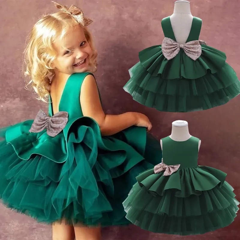 Top Sale Sequin Newborn Flower Girl Party Dress 10 Colors Puffy Ball Gown Lovely Girls Birthday Tutu Dress