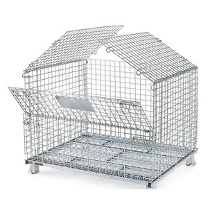 Katlanabilir Depo Ağır Hizmet Tipi Tel Katlanır Kafes Depolama Çelik Hasır Kutu - Product Image 3