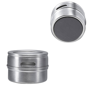 Tarro de especias magnético de aluminio Organizador multiusos con tapa superior transparente anodizada con tamiz o vertedor Organizar contenedores de especias - Product Image 1