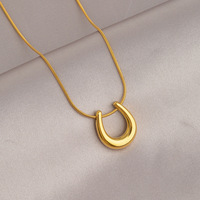 Nouveaux Designs 2026 par des Designers Coréens : Collier Pendentif Nouvelle Collection Classique en Acier Inoxydable Plaqué Or avec Chaîne à Maillons pour Femmes