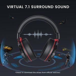 Eksa E900 Pro USB 7.1 Surround Âm Thanh 50Mm Điều Khiển Có Thể Tháo Rời Tiếng Ồn Hủy Bỏ Mic Trên Tai Tai Tai Nghe Chơi Game PC Xbox One - Product Image 2