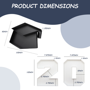 Plastic Food Student Class of Grade 2026 Graduation Cap Shaped Container Serving Tray Box - Product Image 4