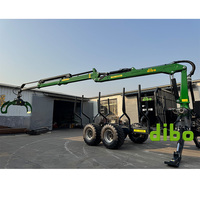 Remorques forestières DIBO certifiées TUV CE pour le transport de bois de chauffage, avec grue à grappin pour bois, pompe 4x4, prise de force, charge utile de 12 tonnes, avec joystick