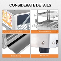 Réchauffeurs électriques commerciaux d'affichage de nourriture de comptoir de vitrine de réchauffement de nourriture chaude d'acier inoxydable de 5 couches pour l'usage de restaurant d'hôtel