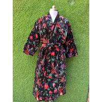 Peignoir de luxe pour femme en coton fait main, manches longues, réversible, taille unique, idéal pour l'été et le printemps – Qualité supérieure