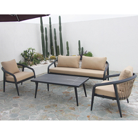 Offre Spéciale : Ensemble de Canapés de Jardin en Métal Moderne avec Corde en Aluminium, Design Unique pour l'Extérieur