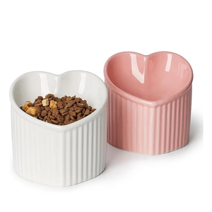 Logo personnalisé en gros coloré mode esthétique en céramique en forme de coeur bol pour animaux de compagnie mangeoires grandes pour chiens et chats - Product Image 4