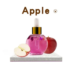 EC cosmetics good cuticle oil bottle with dry flowers apple fragrance OEM private label logo custom nail care oil cuticle