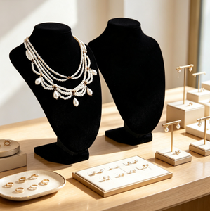 Expositor de Terciopelo Negro para Cuello y Busto, Soporte para Collares, Cadenas y Colgantes, Maniquí para Joyería, Tienda o Presentación de Joyas en Casa - Product Image 6