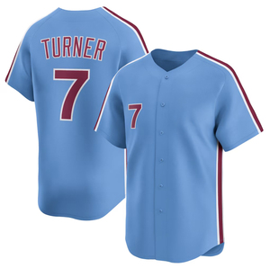 Camisetas de Béisbol de los Philadelphia Phillies para Hombre # 3 Harper # 7 Turner # Camiseta de Jugador Edición Limitada 12 Schwarber Power Blue - Product Image 2