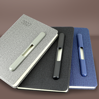 Agenda 2027 en cuir PU thermocollé avec porte-stylo, format A5, pour l'organisation quotidienne professionnelle et personnelle