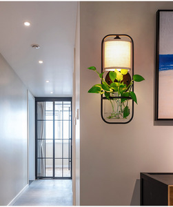 Moderno nordico 6W corpo in ferro LED <span class=keywords><strong>applique</strong></span> da parete stile semplice staffa in vetro piante verdi decorazione casa ufficio applicazione interna - Product Image 1