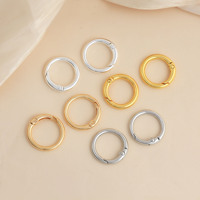 Mousqueton rond à ressort de haute qualité 18-35 mm en or et argent, boucle de porte à ressort, boucle de sac à main, mousqueton rond à ressort pour porte-clés