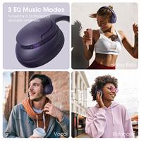 Auriculares Inalámbricos DOQAUS Life 4 con Bluetooth 5.4, Conexión Multidispositivo, Control por Voz con IA, Cable AUX para Uso Deportivo