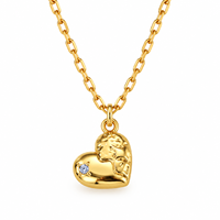 Ensemble de boucles d'oreilles et collier en forme de cœur 3D, bijoux en cuivre plaqué or pour femmes, collection d'accessoires de mode en gros