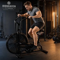 Bicicleta estática Air Bike, equipo de gimnasio comercial, bicicleta de ejercicio con resistencia magnética, Assault Bike, cardio, CrossFit, 180 kg