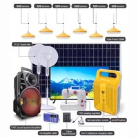 Mini système d'éclairage solaire intérieur 12V avec ampoules LED CC Radio TV et système de son de ventilateur pour la couture à domicile contrôleur MPPT