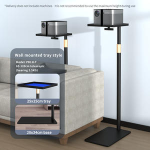 Support de projecteur mural dissimulé Siying PB11 noir, hauteur réglable, plateau de 25x25 cm, ceinture de levage, plateau de chevet, utilisation domestique - Product Image 6