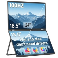 Moniteur portable double, design pliable empilable, 100 Hz, 115 % sRGB, écran IPS mat, plusieurs modes pour les présentations professionnelles