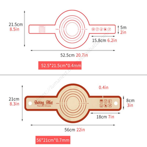 Tapis de cuisson en silicone antidérapant de qualité alimentaire Syh162 pour pétrir la pâte et étaler les produits, avec mesures, vente en gros - Product Image 5