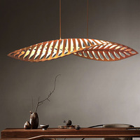 Lustre design pour salon, hôtel, maison d'hôtes, table de restaurant, décoration artistique en bois, chaise en forme d'arête de poisson de style original