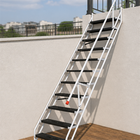 Escalier escamotable mural pliable pour grenier, gain de place, avec main courante, pour duplex