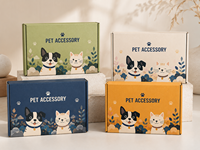 Boîtes d'expédition en carton ondulé personnalisées, écologiques et réutilisables, avec finition brillante/mate, impression offset pour accessoires pour animaux de compagnie, expédition e-commerce
