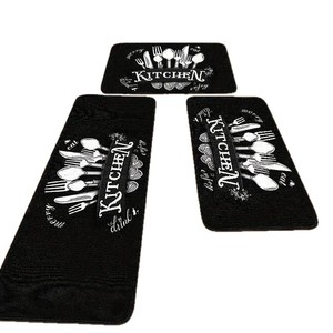 Juego de 2 Alfombras de Cocina Rectangulares Antideslizantes, Absorbentes de Aceite, de Terciopelo Cristalizado Grueso, Diseño Moderno - Product Image 5