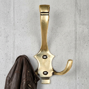 AK Brass Antique Brass Finish Double <b>Wall</b> Hook Metal Coat Hanger Towel Hook <b>Clothes</b> Hanger for Home Decor - Product Image 2