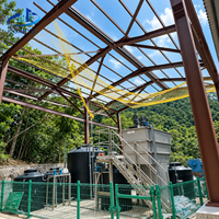 Abri en structure métallique pour les équipements et zones de maintenance des réservoirs de traitement des eaux usées
