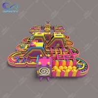 Parque de obstáculos inflable grande, divertido, personalizado, para deportes, pista de obstáculos para eventos de equipo